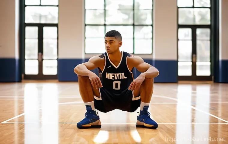 농구 스킬 챌린지 대회 참여 - **Prompt 1: Mental Preparation and Visualization**
"A male basketball player, mid-twenties, wear...