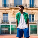 Home 17 농구와 다른 스포츠 비교 - **Prompt:** A towering, athletic male basketball player, reminiscent of Victor Wembanyama, standing ...