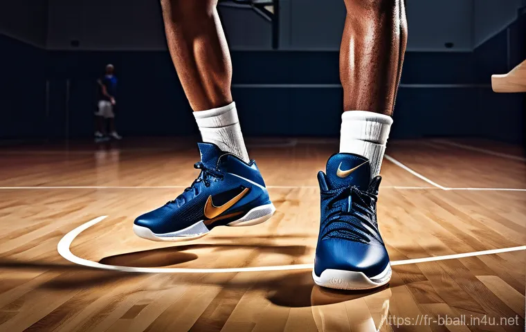 농구화 쿠션 비교 - **Image Prompt 1: The Powerful Center - Absorbing Cushioning**
"A muscular male basketball cente...